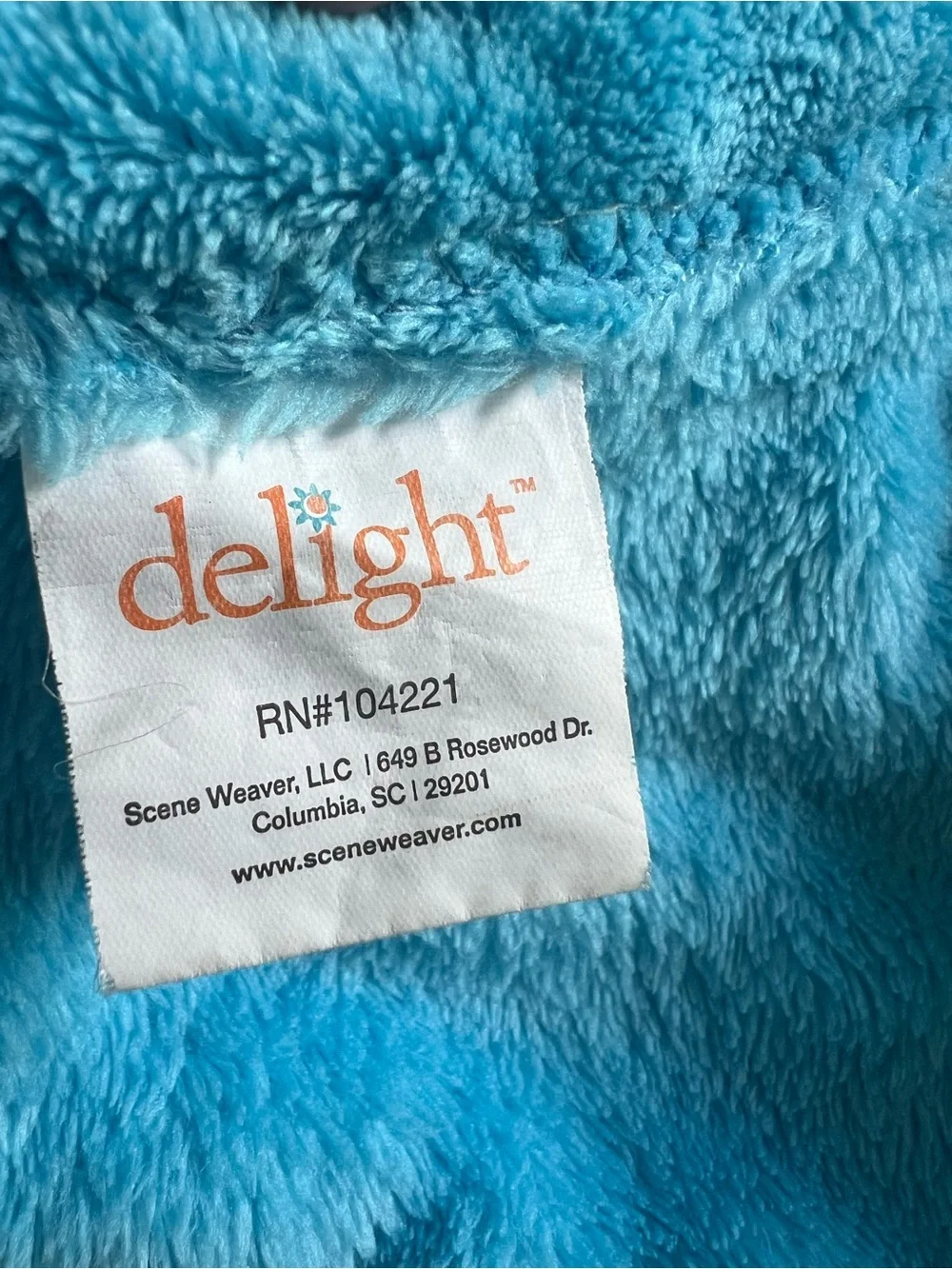 Turquoise Plush Towel with White Palm Tree & Moon Embroidery